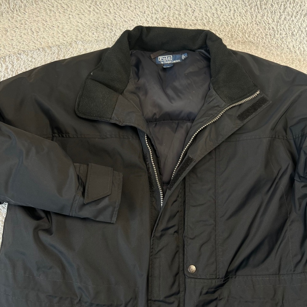 Polo Ralph Lauren Down Field Jacket Mens XL Black Parka Quiet Luxury‎ Heritage